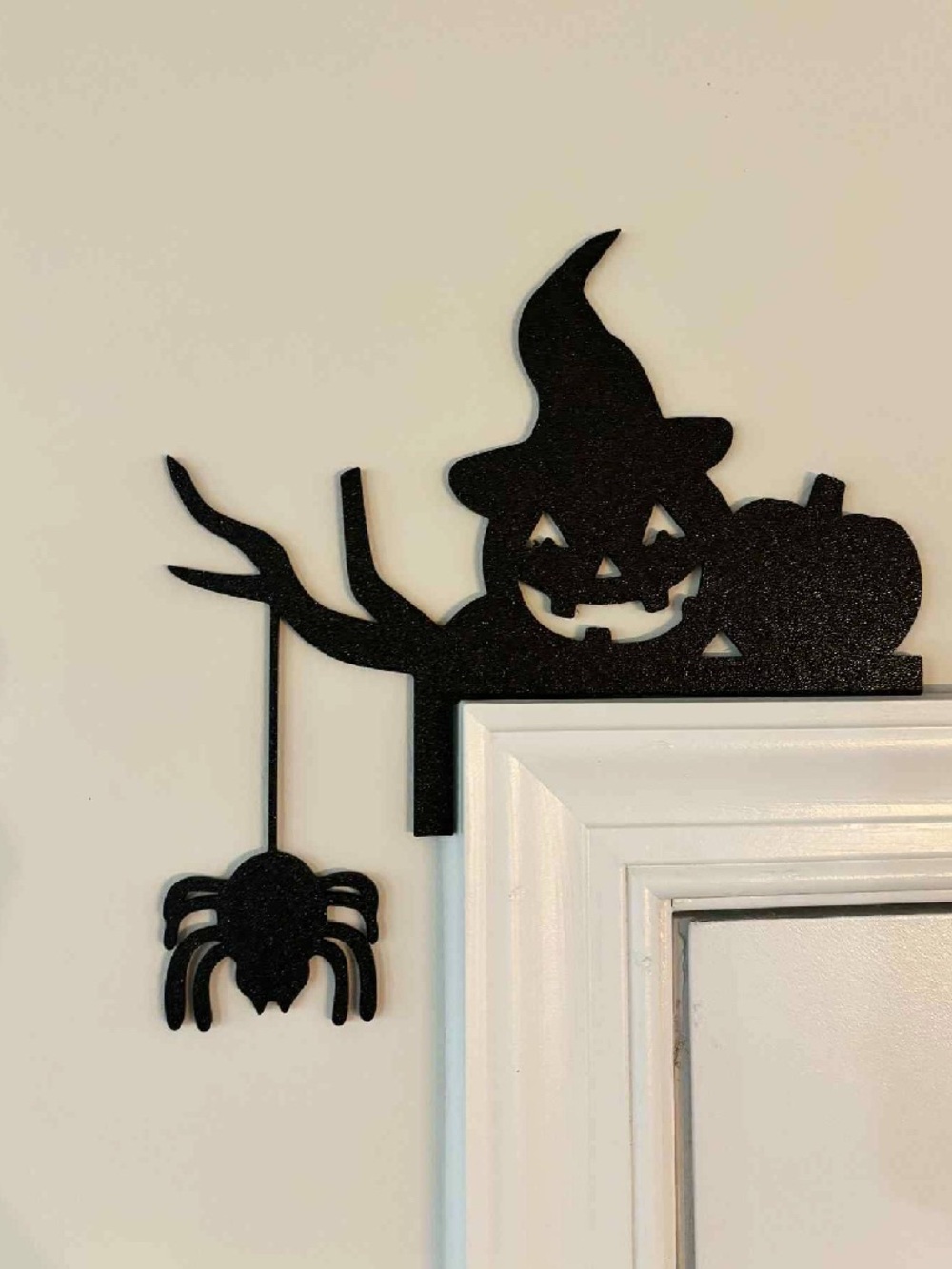 Halloween Black Witch Pumpkin Door Topper Wall Decor